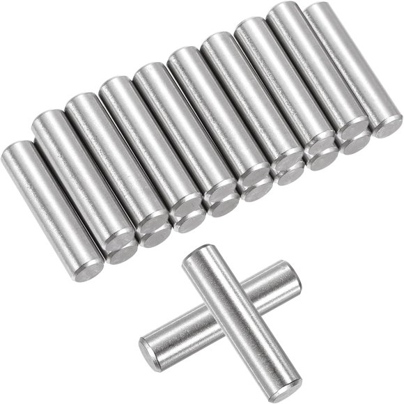 shiyou-25 Pcs 6mm x 25mm Shelf Pins, Shelf Pegs Shelf Dowel Pins, Adjustable Shelf Support Pins Fasten Elements Stainless Steel Silver(0.23 x 0.98 Inch)