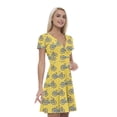 thumbnail image 1 of Women’s A Line Bicycle Summer Dress, Retro Triangle Arrangement, Cross Wrap V Neck, 6 Sizes, by Ambesonne, 1 of 2