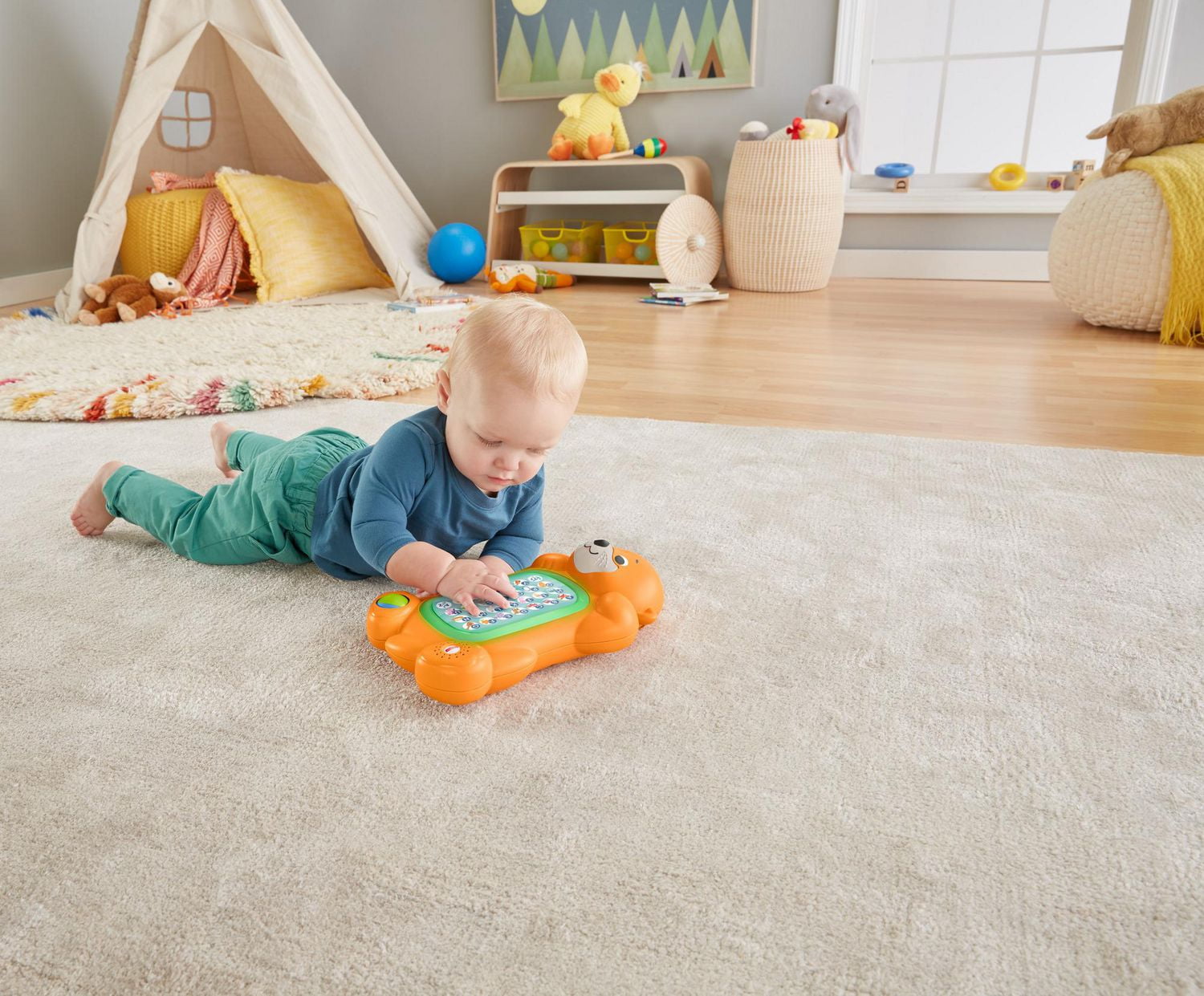 Fisher-Price Linkimals A to Z Otter Interactive Keyboard Baby Toy - French Edition