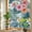 Green, variant on Pink Hibiscus Flower Window Privacy Film, Palm Leaf Summer Coastal Tropical Botanical Stained Glass Rainbow Film Decorative Window Clings, Static Cling Sun Blocking Stickers 17.7" x 39.3"