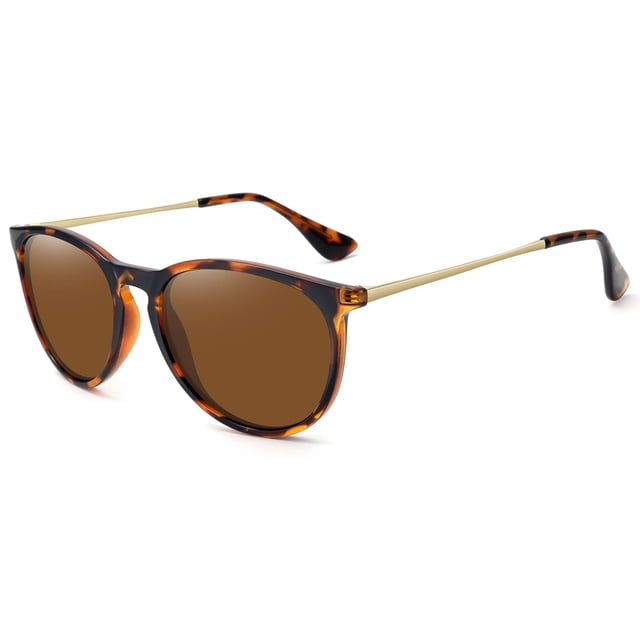 Gafas de sol WOWSUN vintage redondas polarizadas para mujer