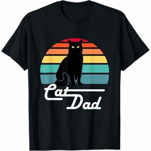 Vintage Cat Dad Life Choose Me Father Day T-Shirt Best Cat Dad Ever Shirt Funny Meow Kitten Pet Lover Gift Tee