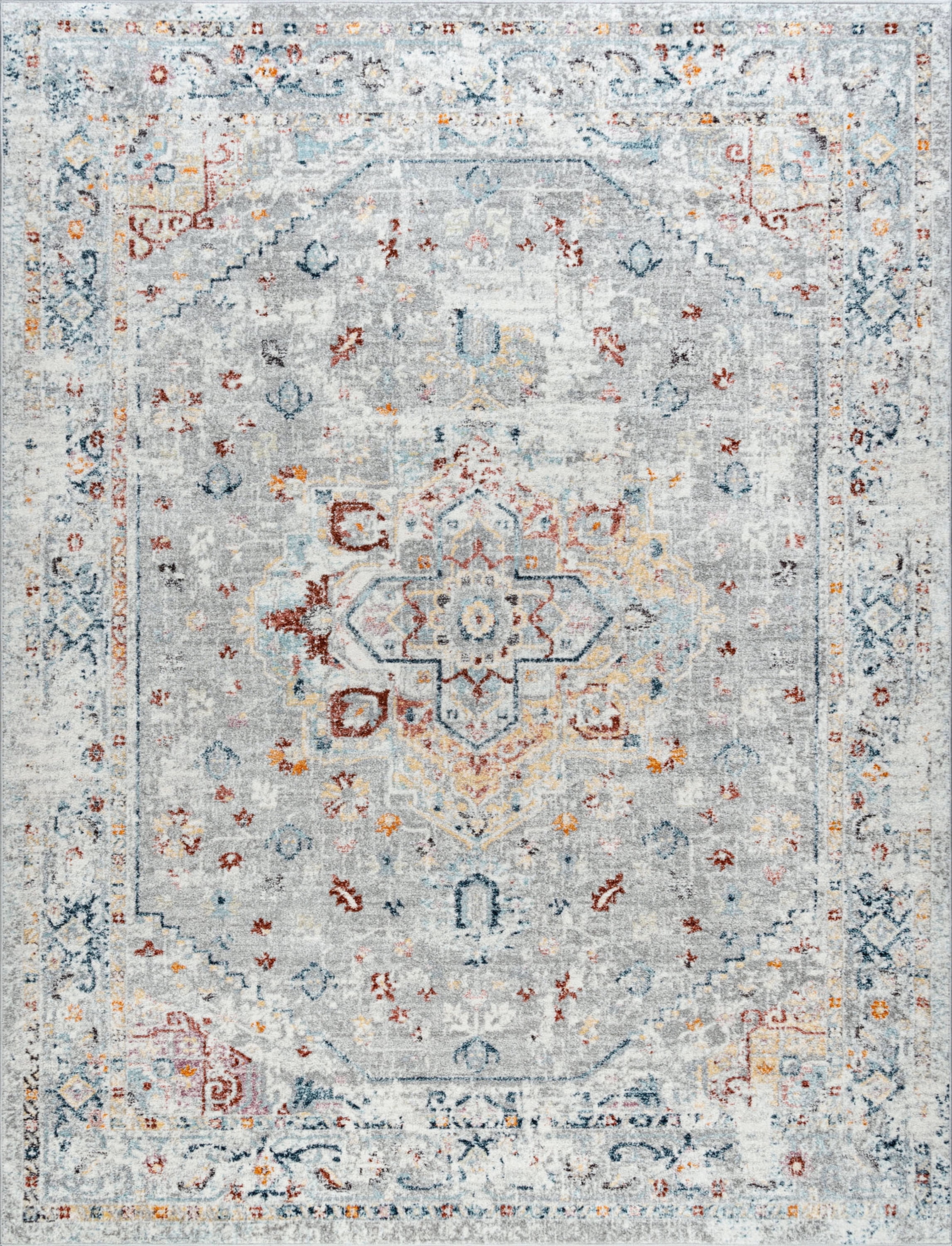 11x15 Traditional Silver Large Area Rugs for Living Room | Bedroom Rug | Dining Room Rug | Indoor Entry or Entryway Rug | Kitchen Rug | Alfombras para Salas 10'6'' x 14'6''