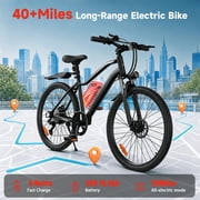 iSinwheel 500W Electric Bike Adult,26 Mountain Bicycle Professional ,Front Dual Shock Absorption Ebike,Up 20MPH,35 Miles,36V 10.4AH NonRemovable Battery
