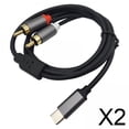 thumbnail image 1 of 2xType-c Macho A 2 RCA Y Cable Macho RCA Y Cable Divisor Para Teléfono De Cine En Casa 3m, 1 of 10