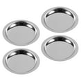 thumbnail image 4 of WEUVEB Metal Tea Saucer Silver Prevent Water Droplets Restaurant Owners Office Use 4pcs, 4 of 8