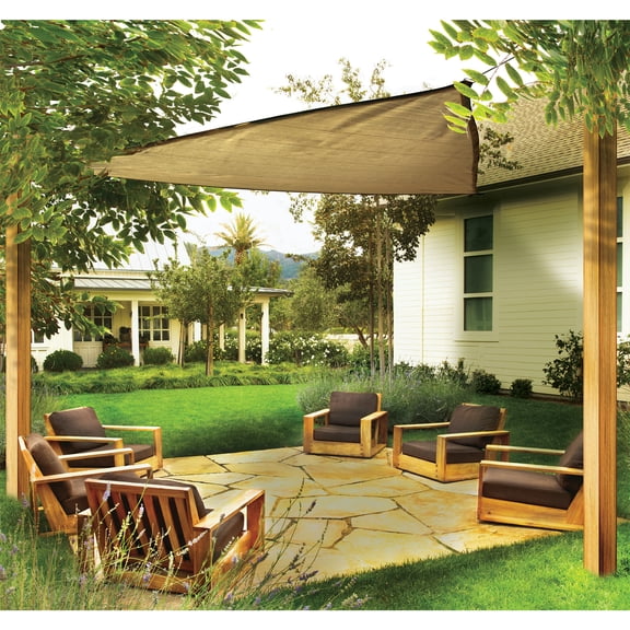 ShelterLogic 16 x 16 ft Sand Shade Sail Triangle - Heavyweight (Attachment Point/Pole Not Included)