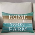 thumbnail image 3 of Teal Turquoise Throw Pillow Cover 16 x 24 Inch Decorative Pillow Cover Vintage Farm Brown Country Wood Grain Lumbar Pillowcase Seasonal Rectangle Cushion Case for Couch Sofa Bed Living Room, 3 of 7