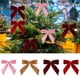 thumbnail image 1 of Fiudx Lazos de Terciopelo Burdeos, Cinta Suave y Lujosa, Perfectos para Árboles de Navidad, Coronas, Envoltura de Regalos y Decoración para Fiestas. Reutilizables, 24 Unidades, Tamaño 8,9 X 8,9 Cm., 1 of 7