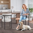 thumbnail image 2 of Woodty 4-Piece Modern Medieval Dining Armchairs, Upholstered Seat, White Finish, Home & Restaurant Use, 2 of 9