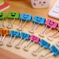 thumbnail image 2 of Mittlere Metallbroklammern sortiert,Coideal 48 Pack farbige Binder Clips mit niedlichen sch?nen hohlen l?chelndes Gesicht / Multi Color Foto Datei Bro, 2 of 4