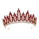 thumbnail image 2 of Tiara de boda, diadema, regalo, diadema decorativa, tocado de novia, corona, diadema Estilo A Dorado Rojo, 2 of 7
