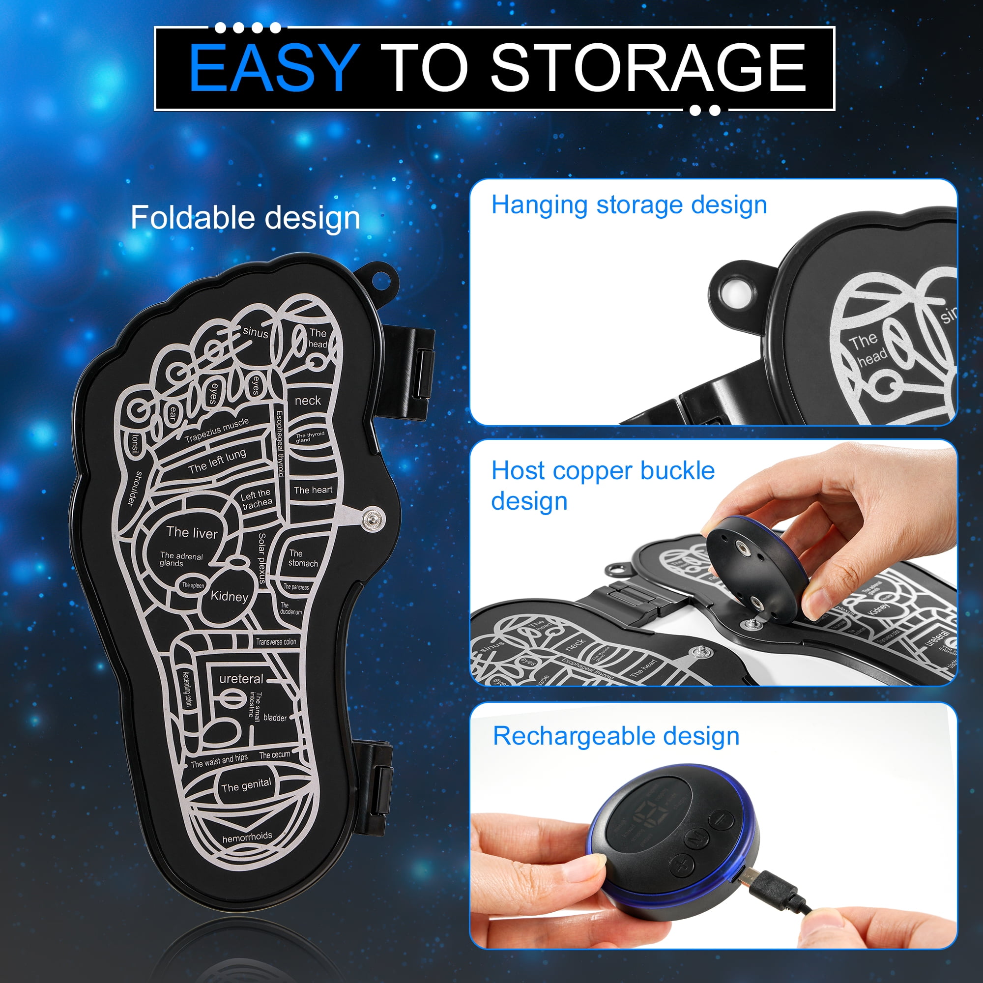 IKeener 2024 NEW EMS Foot Massager Pad with Romote Control, Electric USB Rechargeable Foot Massage Mat with 8 Modes 19 Intensity Promote Blood Circulatio