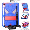 thumbnail image 2 of ELEHOLD Kids Case for iPad Mini 6th Generation 2021, Heavy Duty Rugged Cover with Foldable Kickstand  Crossbody Shoulder Strap Pencil Holder Shockproof Case For iPad Mini 6,Blue+Red, 2 of 6