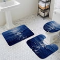 thumbnail image 3 of Summer Ocean Bathroom Rugs Set Seascape Coastal Wave Green Tropical Pain Trees Non Slip Absorbent Soft Bath Mats 3 Piece Set with Bathroom Rug, U-Shaped Floor Mat, Toilet Seat Cover Small Size, 3 of 9