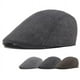 thumbnail image 2 of Gorra plana de vendedor de periódicos, clásica, estilo británico occidental, para uso diario, color gris claro., 2 of 8