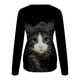 thumbnail image 5 of Moda mujer primavera Animal impreso manga larga cuello redondo Casual Tee Tops blusa Pompotops FGAJ604, 5 of 5