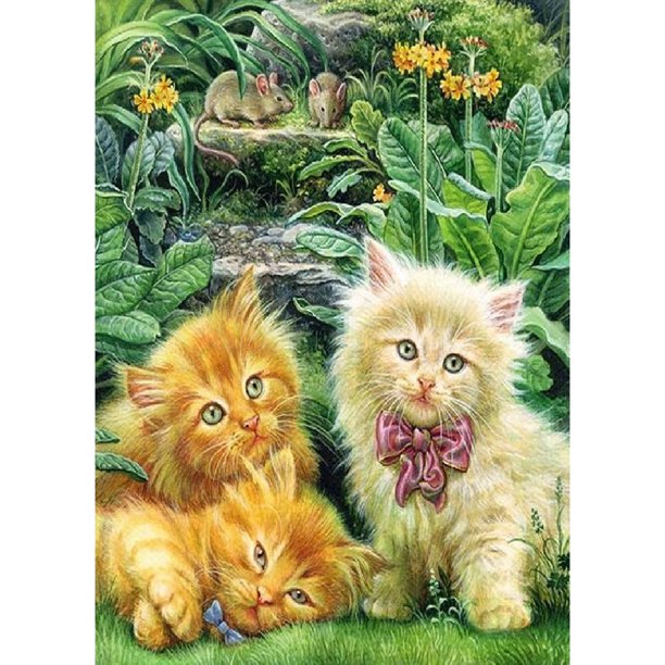 Taladro Pintura Diamante (DE4186) 5D DIY Gato Completo Punto de Cruz Craft Kit Decoración (WX067) 40x50cm FLhrweasw Nuevo