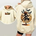 thumbnail image 3 of Funny Pumpkin Head Skeleton Halloween Hoodie - Bat & Crescent Moon Graphic Pullover - Perfect for Autumn Parties, 3 of 6