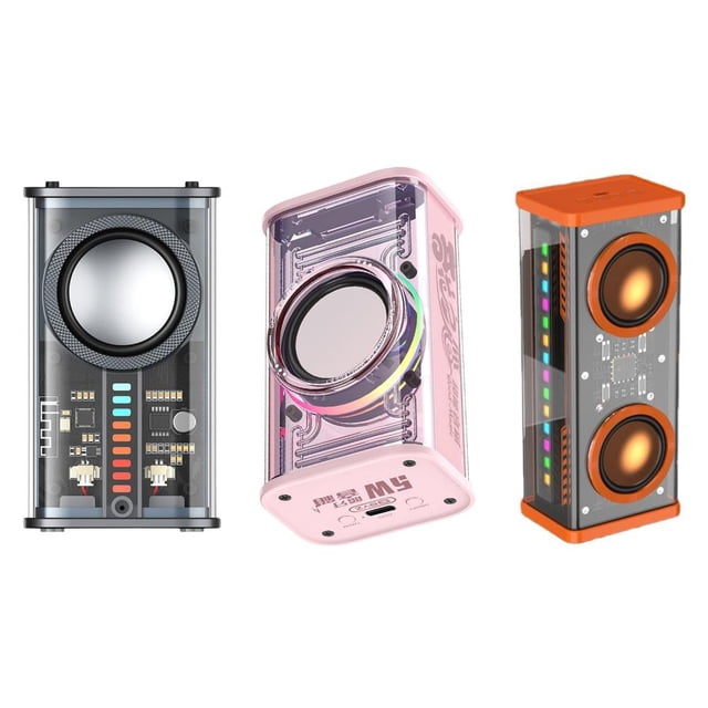 Altavoz transparente Mecha USB Wireless TWS compatible con Bluetooth 5.0 (naranja)