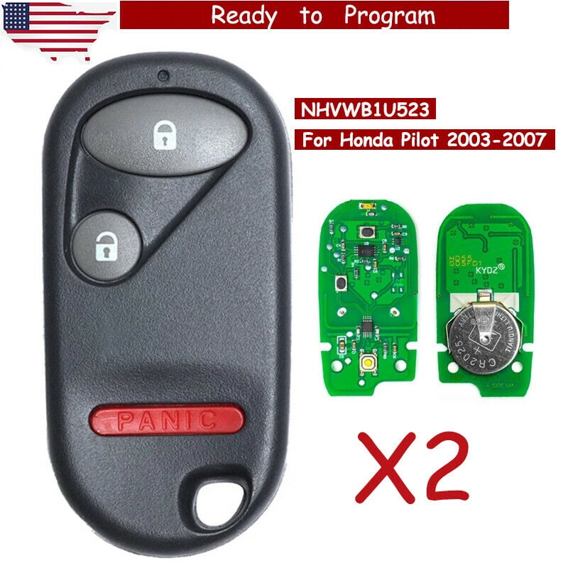 Keyecu 2 Pieces Remote Control Car Key Fob 3 Buttons 433MHz for Honda