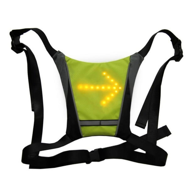 Cyclisme Velo Gilet Conduit Sans Fil Clignotants Gilet de Securite Clignotant Gilet Equitation Nuit Avertissement Sac a Dos Guidage Lumiere