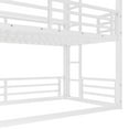 thumbnail image 5 of Bed Frame Twin over Twin over Twin Bunk Bed, Metal Triple Bunk Bed with Safety Guardrails, Heavy-duty Bunk Bed with Noise-reduced Design, White,Platform Bed Frame, 5 of 14