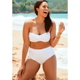 thumbnail image 3 of Swimsuits for All Valentine Ruched Bandeau Shirred High Waist Bikini Set, 3 of 6