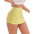 thumbnail image 4 of INSPIRE CHIC Women's Tummy Control Boyshorts Mid-Waisted Butt Lifting Lightweight Seamless Slip Shorts L Yellow, 4 of 5