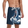 thumbnail image 2 of Naloa Shark Men's Short Pajama Pants, Lounge Comfort Shorts with Elasticized Waistband and Side Pockets - Large, 2 of 9