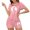 Pink, variant on SwiftWear Women's Halloween Activewear Pajama Set Short Sleeve Sleepwear & Lounge Set, Witch Moon Print Top with Shorts, Comfort for Sleep & Light Exercise Gray