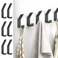 thumbnail image 1 of 6 Pack Coat Hooks 20lb Load Bearing Wall Hook For Hanging(Max) Coat Rack Wall Mount Double Hooks For Bag Towels Hats Keys Black Display Racks for Craft Shows Coffee Cup Hooks Cute Wall Hooks for, 1 of 3
