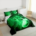 thumbnail image 3 of Homewish Green Gamepads Bedding Comforter Set 2pcs for Kids Children Boys,Abstract Lightning Twin Comforter Sets Microfiber,Video Game Breathable Bedding Set,Super Cozy Room Decor,Reversible, 3 of 8