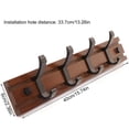 thumbnail image 2 of Coat Rack Wall Mount With Movable 4 Metal Hooks, Wooden Coat Rack Farmhouse Coat Hangers for Coat Hat Towel Purse Robes Mudroom Bathroom Entryway,Brown, 2 of 2