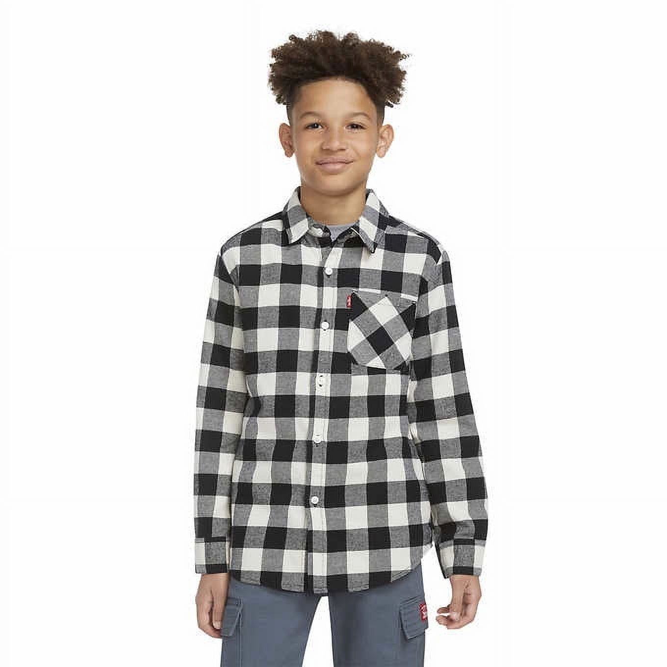 Levi's Youth Boy Flannel & Thermal 2-Pack Top Set (Black, XS-5/6)