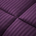 thumbnail image 6 of D.N.G. BEDDINGS 800 Thread Count 3 Piece Comforter Set, 100% Egyptian Cotton Cover, Damask Stripe, Oversized Super King Size, Plum Color, 6 of 6