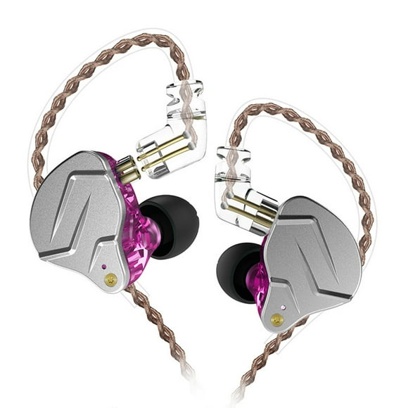 ZheElen KZ ZSN PRO Wired 3.5mm In-ear Earbuds with Microphone HiFi Sport Earphone Technology Music Headset for Cellphones Purple Regular