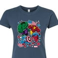 thumbnail image 3 of Marvel The Avengers - America Stickers Style - Juniors Fitted Graphic T-Shirt, 3 of 5