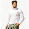 thumbnail image 5 of Maqroz Long Sleeve Workout Tops Men 1/4 Zip Mock Neck Athletic Sun Protection Shirt Moisture Wicking Training Gym Sweatshirt Lightweight Running Golf Top, 5 of 8