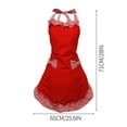 thumbnail image 2 of Women Classic Vintage Apron, Red and White Gingham Cotton Apron, Home Kitchen Chef Bib, 2 of 2