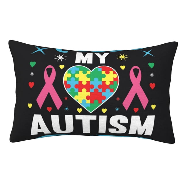 Balery I Love My Autism Funda de Cojín Estampada, Regalos para Mujeres, Regalos de Amor para Ella, Regalos para Novia o Esposa, Funda de Almohada-20"x30"