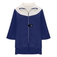 thumbnail image 5 of Winter Dresses for Women 2025 Fall Outfits for Women 2025 Winter Loose Casual Color Matching Jacket Zipper Stand Collar Woolen Top, 5 of 7