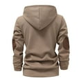 thumbnail image 4 of bbymog Lightweight Hoodie Men Solid Color Long Sleeve Casual Sweatshirts Outdoor Workout Fitness Pullover Tops with Button Khaki A L, 4 of 7