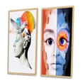 thumbnail image 3 of Designart "Minimalist Portrait Birds on Man's Mind" Man Framed Wall Art Set Of 2 - Glam White Gallery Wall Frame Set For Home Decor, 3 of 6