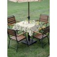 thumbnail image 4 of Outdoor Tablecloth with Umbrella Hole for Patio/Picnic/Party/Camping, Eucalyptus Leaves Lemon Waterproof Table Cloth Square Cover Washable, Summer Vintage Fruits Yellow Green (60"x 60"), 4 of 9