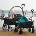 thumbnail image 2 of Spaco Mini Folding Wagon Garden Shopping Beach Cart, Beach Cart Large Capacity, Heavy Duty Folding Wagon Portable, Collapsible Wagon for Sports, Shopping, Camping, Black, 2 of 15