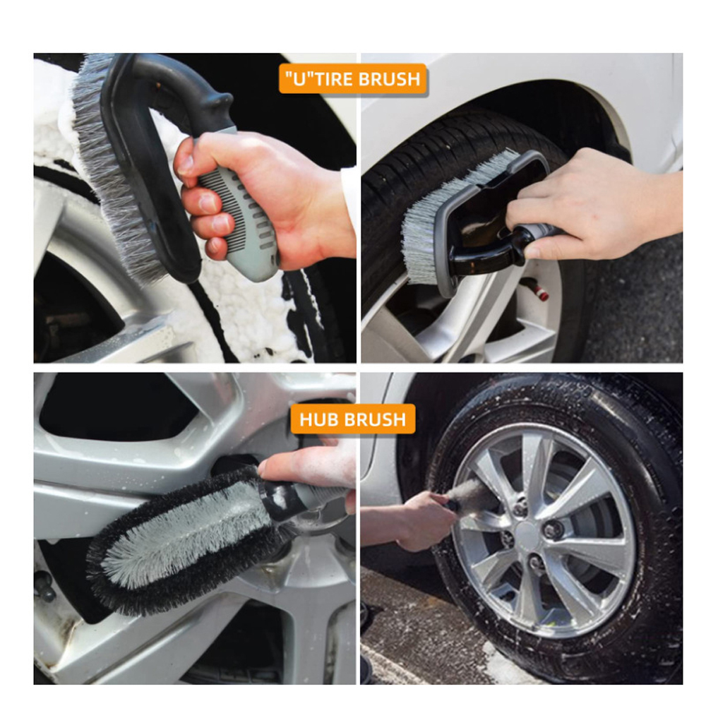 Wax Applicator Pad Wheel 10PCS Car Wash Cleaning Tools Kit Automobile Detailing Brush Dash Duster Brush Washing Mitt Towels Tire Hub Brush Wax Applicator Pad with Storage Bag for Interior Exterior