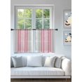 thumbnail image 4 of Sheer Curtains 45 Inch Length 2 Panels Set for Kitchen, Pink Gray Stripes Semi Sheer Curtains for Windows, Chic Modern Abstract Vertical Lines Voile Window Treatments Rod Pocket Curtain, 4 of 7