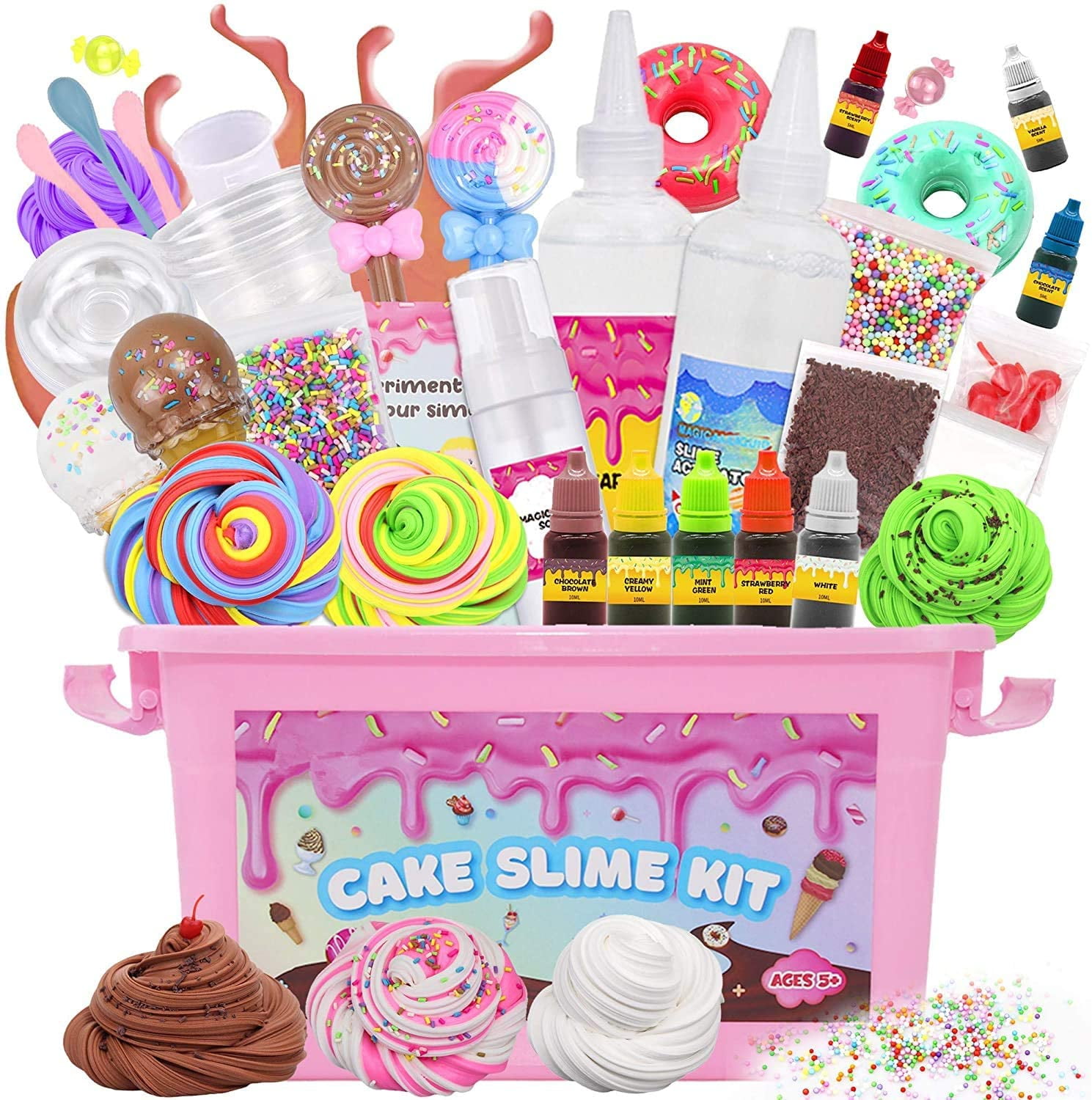 Fluffy Slime Kit for Girls and Boys -36 Pack Scented Butter Slime Set Soft and Non-Sticky Slime Charms For Kids Include Fruit Unicorn Ice Cream Etc