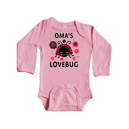 

Inktastic Valentine s Day Oma s Lovebug Gift Baby Boy or Baby Girl Long Sleeve Bodysuit